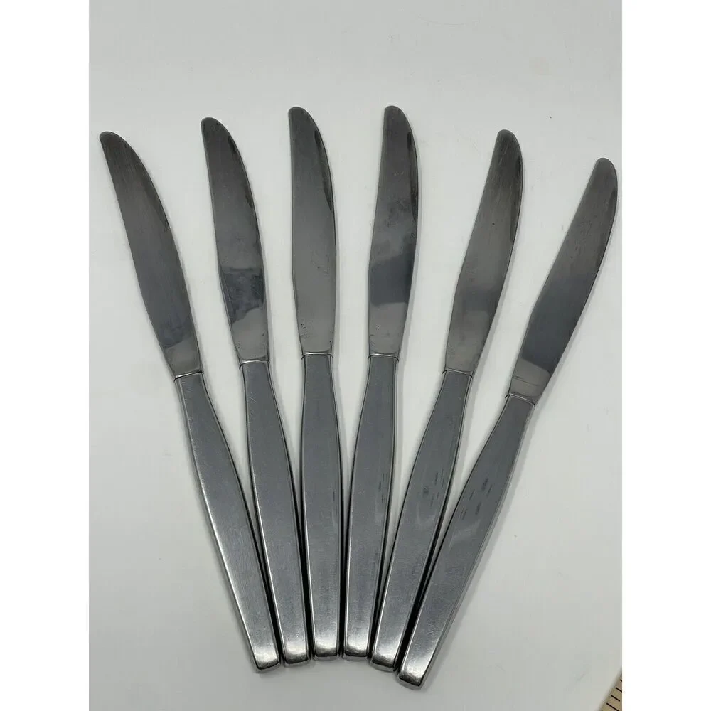Oneida Community Stainless Frostfire Table Dinner Hollow Knives 8 3/4” Set Of 6